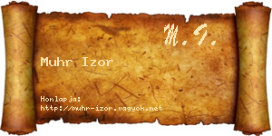 Muhr Izor névjegykártya